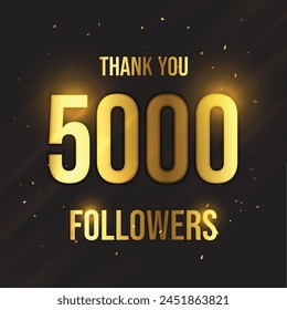 Thank you 5000 followers, peoples online social group, happy banner celebrate, Vector illustration