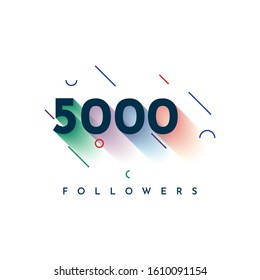 Thank You 5000 Followers Template Design. Vector Eps 10