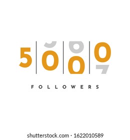 Thank You 5000 Followers Template Design . Vector Eps 10