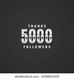 Thank you 5000 followers. Vector thanks design template for network friends and subscribers