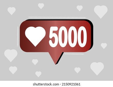 Thank you 5000 likes. Banner for online social group. Vector illustration