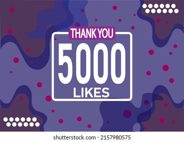 Thank you 5000 likes vector. Greeting social card thank you followers. Banner for social networks.