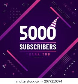 Gracias 5000 suscriptores, 500 suscriptores celebran diseño colorido moderno.