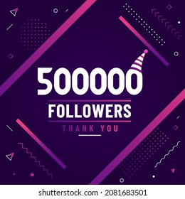 Thank you 500000 followers, 500K followers celebration modern colorful design.