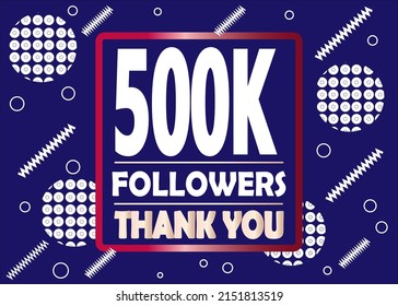 Thank you 500000 followers celebration blue and white modern design