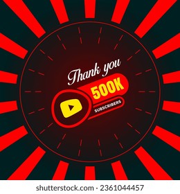 Thank you 500000 subscribers celebration. Greeting card for 500k social media Subscribers. modern colorful design. 