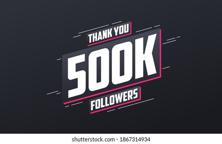 Gracias 500 mil seguidores, plantilla de tarjetas de felicitación para redes sociales.