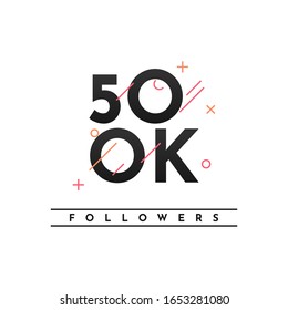 Thank You 500k Followers Template Design. Vector Eps 10