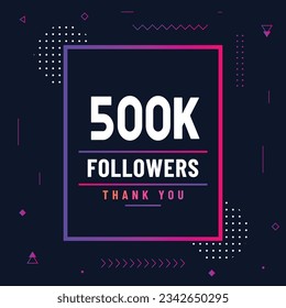Thank you 500k subscribers or followers. web social media modern post design