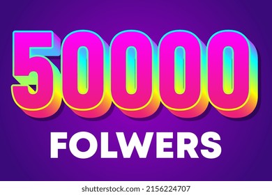 Thank You 50k Followers Celebration Greeting Stock Vector (Royalty Free ...