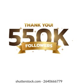 Thank you 510k to 590k followers background, greeting for fans. Followers thank you background design.
