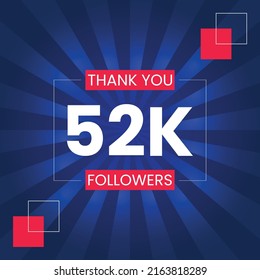 Thank you 52K Followers Vector Design Template