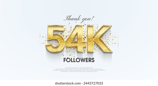 Thank you 54k followers, celebration for the social media post poster banner.