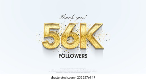 Thank you 56k followers, celebration for the social media post poster banner.