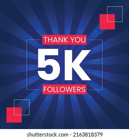 Thank you 5K Followers Vector Design Template