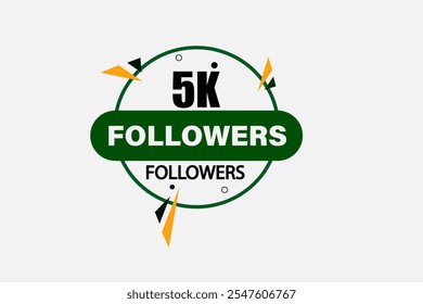 thank you 5k followers,  vector, illustration, social, media, post,  subscribers, followers animation design, banner, premium, background
