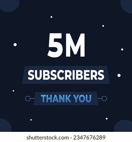 Thank you 5m subscribers or followers. web social media modern post design