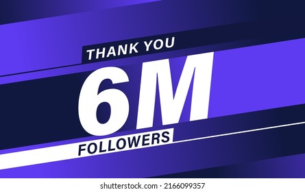 Thank You 6 Million Followers, Modern Banner Design Vectors