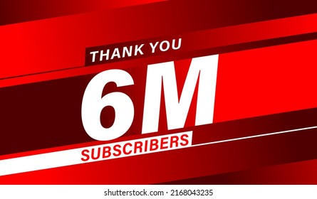 Thank You 6 Million Subscribers, Modern Banner Design Vectors