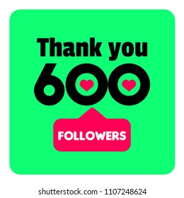 Thank you 600 followers template for social media fans