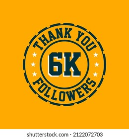 Thank you 6000 Followers celebration, Greeting card for 6k social followers.
