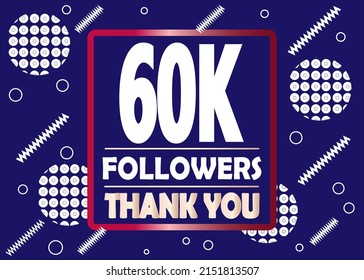 Thank you 60000 followers celebration blue and white modern design
