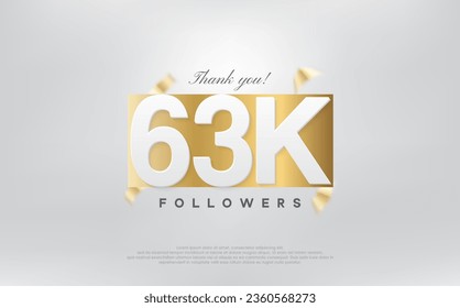 thank you 63k followers, simple design with numbers on gold paper.