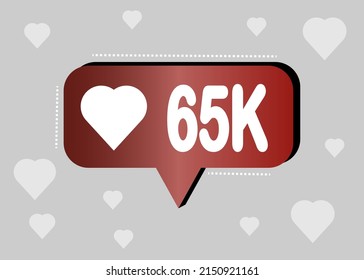 Thank you 65000 likes. Banner for online social group. Vector illustration