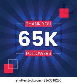 Thank you 65K Followers Vector Design Template