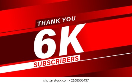 Thank you 6K subscribers modern banner design