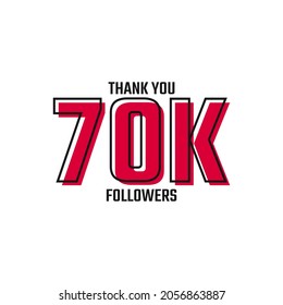 Thank You 70 K Followers Card Celebration Vector Post Social Media Template.