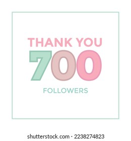 Thank you 700 followers congratulation template banner. six hundred followers
celebration 700 subscribers template for social media
