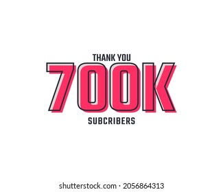 Thank You 700 k Subscribers Celebration Background Design. 700000 Subscribers Congratulation Post Social Media Template.