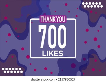 Gracias 700 me gusta vector. Saludando a los seguidores con tarjeta social. Cartel de las redes sociales.