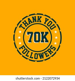 Thank you 70000 Followers celebration, Greeting card for 70k social followers.