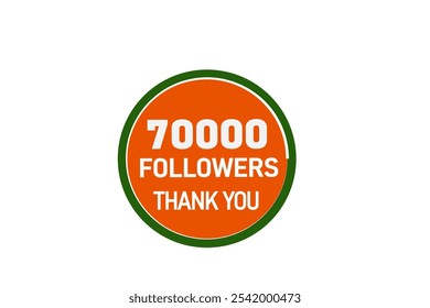 thank you 70000 followers  vector illustration social media post  subscribers, followers animation design banner 
