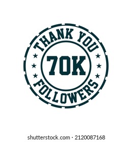 Thank you 70k Followers celebration, Greeting card for 70000 social followers.