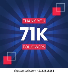 Thank you 71K Followers Vector Design Template