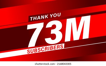 Thank you 73 million subscribers, modern banner design vectors