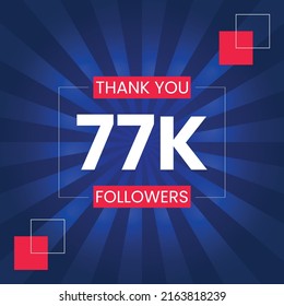 Thank you 77K Followers Vector Design Template