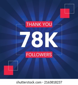 Thank you 78K Followers Vector Design Template