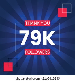 Thank you 79K Followers Vector Design Template
