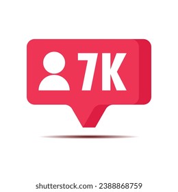 Thank you 7k followers celebration social media notification