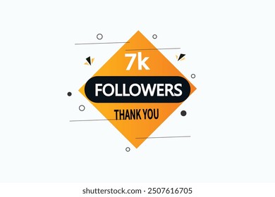 thank you 7K followers  vector illustration social media post  subscribers or followers animation design banner 
