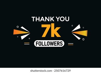 thank you 7K followers  vector illustration social media post  subscribers or followers animation design banner 
