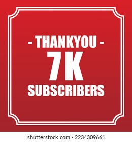 Gracias suscriptores 7K diseño de arte vectorial para sus canales o redes sociales.