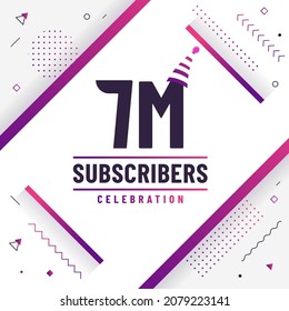 Thank you 7M subscribers, 7000000 subscribers celebration modern colorful design.