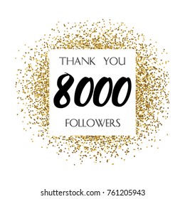 Thank you 8 000 followers social media vector design 