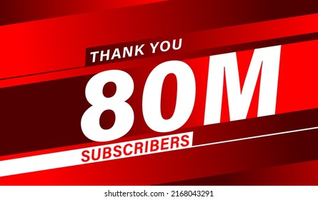 Thank you 80 million subscribers, modern banner design vectors