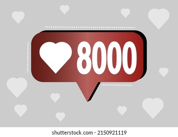 Thank you 8000 likes. Banner for online social group. Vector illustration
